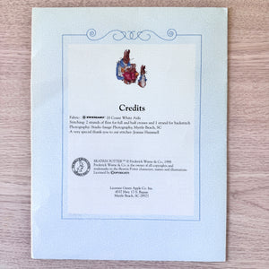 Vintage Rare Beatrix Potter Peter Rabbit Birth Sampler Counted Cross Stitch Baby Birth Announcement Keepsake Record Sampler PDF Pattern Chart Instructions Leaflet by Green Apple #645 1998