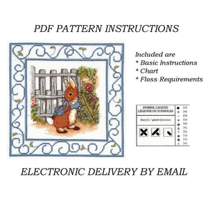 Vintage Rare Beatrix Potter Peter Rabbit 'Peter's Fence' JC11 by Anchor Counted Cross Stitch PDF Pattern Chart Instructions 1999