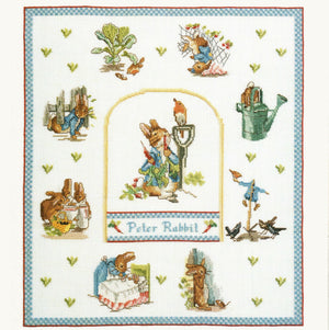 Vintage Rare Beatrix Potter The Tale of Peter Rabbit Sampler Counted Cross Stitch PDF Pattern Chart Instructions Leaflet by Green Apple #667 2000