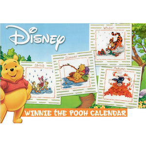 Vintage Disney Winnie The Pooh Calendar Seasons Counted Cross Stitch Sampler PDF Pattern Chart Instructions by Designer Stitches 2006