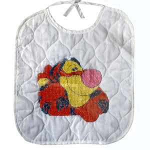 Vintage Disney Winnie The Pooh Tigger Counted Cross Stitch Bib PDF Pattern Chart Instructions Keepsake Baby Gift 1132-81