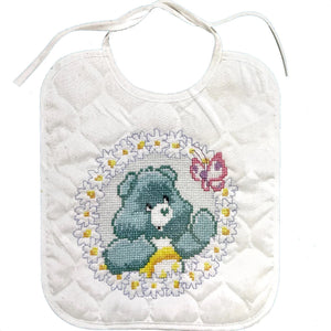 Kit de bavoir au point de croix compté vintage Care Bears Wish Bear ou tableau de motifs PDF Souvenir Cadeau pour bébé MCG Textiles 39231