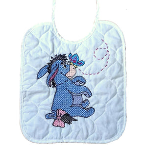 Vintage Walt Disney Eeyore Donkey Winnie The Pooh Counted Cross Stitch Baby Bib Pair Set Kit or PDF Pattern Chart Keepsake Baby Keepsake Baby Shower Gift 1134-36