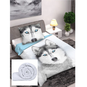 Photo Real Husky Dog Bedding Twin Duvet Cover / Comforter Cover Set