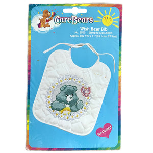 Vintage Care Bears Wish Bear Bear Counted Cross Stitch Bib Kit or PDF Pattern Chart Keepsake Baby Gift MCG Textiles 39231