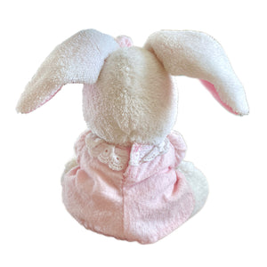 Vintage Talking Precious Moments 9" Baby White & Pink Girl Bunny Rabbit Plush Prayer Pal Doll Soft Rag Bedtime Collectible Stuffed Animal Praying Easter Toy