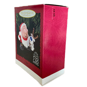 Christmas Ornament Ziggy Santa & Fuzz Reindeer Hallmark Keepsake 25th Anniversary 1996 Vintage Collectible