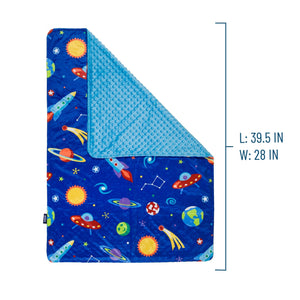 Manta de felpa de terciopelo para cuna de bebé con diseño de galaxia y universo del espacio exterior azul de 71 x 99 cm