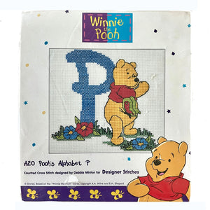 Disney Winnie The Pooh's Alphabet Letter P Counted Cross Stitch Kit A20 or PDF Chart Pattern Instructions Designer Stitches by Debbie Minton 4" x 3 3/4"