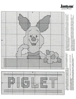 Vintage New Winnie The Pooh & Friends with Names & Flower Pooh with Piglet Tigger Eeyore Cross Stitch Keepsake Cotton Baby Blanket Afghan Kit 34" x 43 1/2"