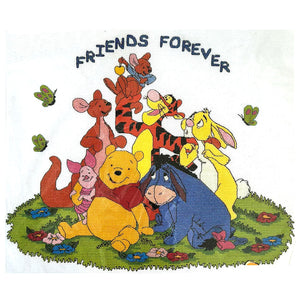 Vintage Rare Disney Winnie The Pooh Bear 'Friends Forever' Piglet Tigger Rabbit Kanga Roo Counted Cross Stitch PDF Pattern Instruction Chart Debbie Minton Designer Stitches H48