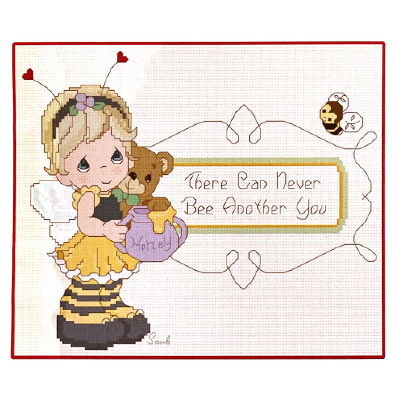 Precious Moments Cross Stitch Girl As Bee with Teddy Bear There Can Ne – KidsRoomTreasures.com precious-moments-cross-stitch-girl-as-bee-with-teddy-bear-there-can-ne-kidsroomtreasures-com