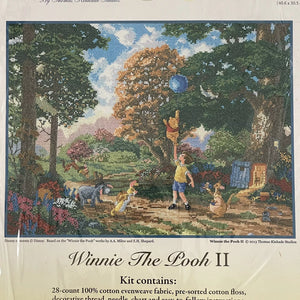 Kit de point de croix compté vintage « Les rêves de Disney Winnie l'ourson II » de grande taille 16" x 12" par Thomas Kinkade ou instructions de motif de graphique PDF 2014 MCG Textiles