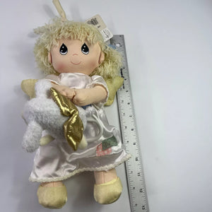 Nuevo muñeco de peluche vintage 2003 Precious Moments musical Angel Girl con cordel desplegable para cuna o cochecito, juguete coleccionable raro de 12"