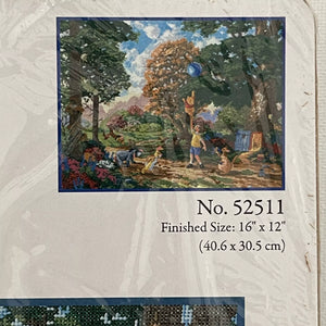 Kit de point de croix compté vintage « Les rêves de Disney Winnie l'ourson II » de grande taille 16" x 12" par Thomas Kinkade ou instructions de motif de graphique PDF 2014 MCG Textiles