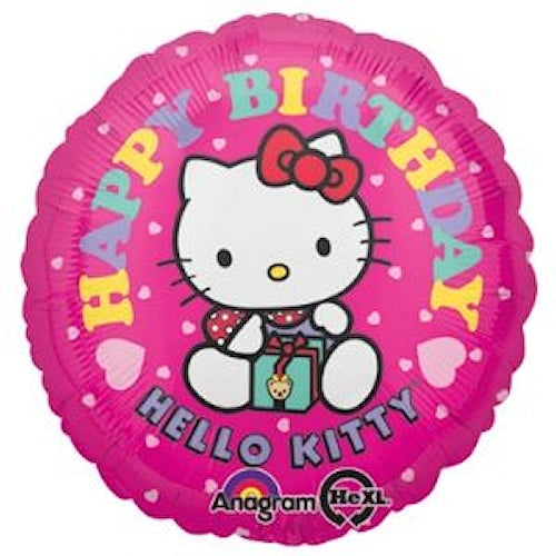 Hello Kitty with Present Happy Birthday 18" Hot Pink Party Balloon
