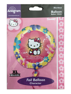 Hello Kitty with Flowers Pink Yellow Pastel 18" Party Balloon
