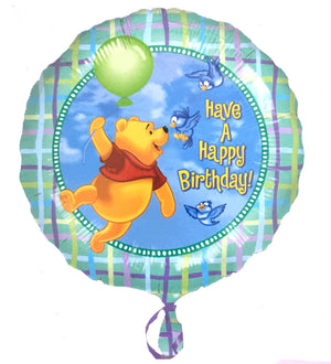 Floating Winnie The Pooh & Birds Happy Birthday 18" Party Balloon