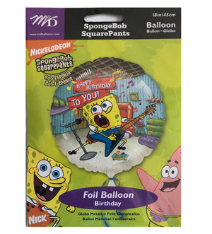 Spongebob Squarepants Playing Guitar Here I Come Happy Birthday 18" Party Balloon 4pc Set Retired