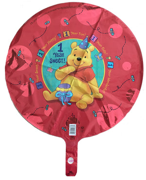 Winnie The Pooh Sweet Baby's 1st Birthday 18" Red Party Balloon
