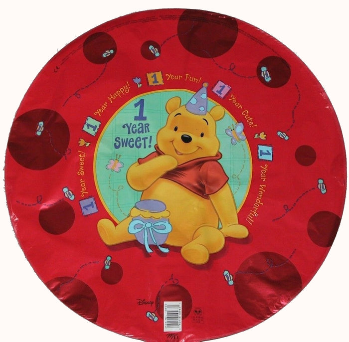 Winnie The Pooh Sweet Baby's 1st Birthday 18" Red Party Balloon