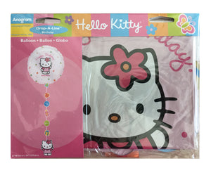 New Jumbo Hello Kitty Happy Birthday 54" Pink Prismatic Drop-A-Line Party Balloon Vintage