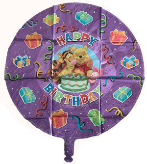 Winnie The Pooh Purple Happy Birthday Prismatic Message Drop-A-Line Jumbo 54" Party Balloon