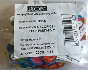 Winnie The Pooh Plastic Cupcake Topper Party Deco Picks 12 CT - Pooh, PIglet, Tigger, Eeyore Party Hats