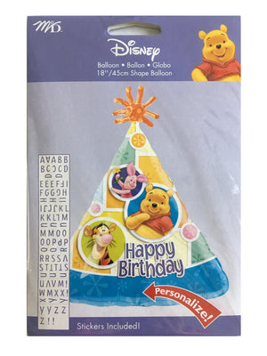 Winnie The Pooh & Friends Personalized Happy Birthday Hat 18" Party Balloon