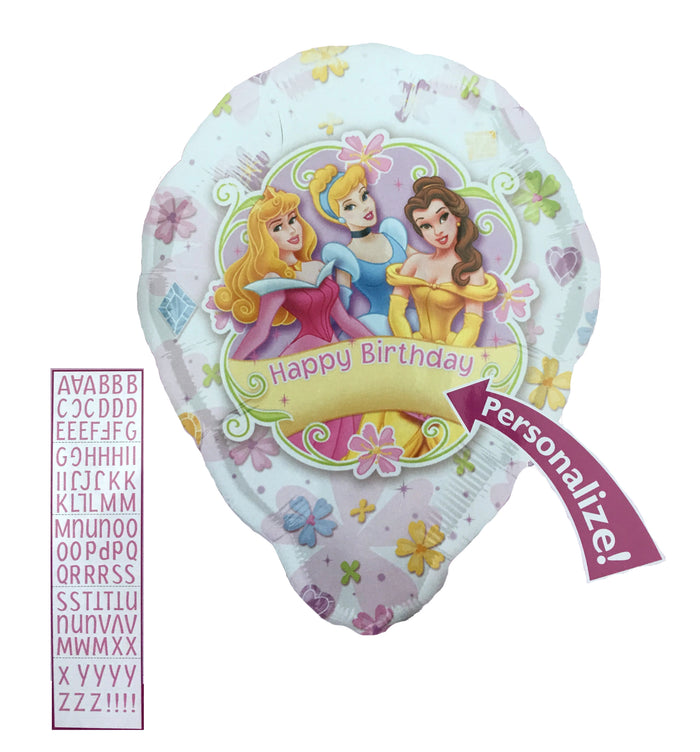Disney Princesses Personalized 18"Birthday Party Balloon - Aurora Cinderella Belle