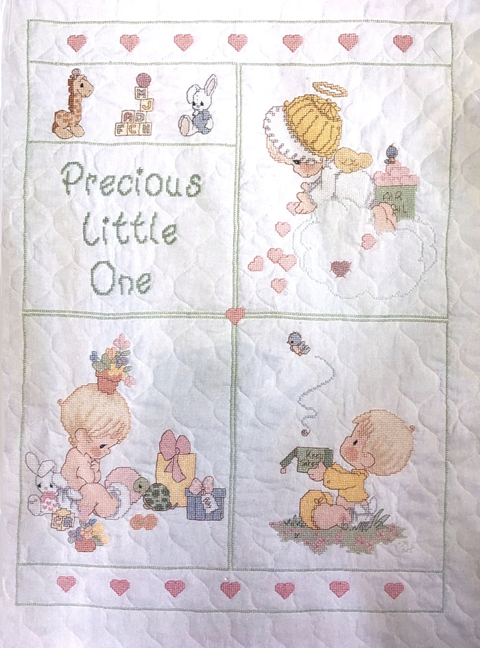 Vintage Precious Moments Counted Cross Stitch Baby Quilt Kit Or PDF Pattern Chart Instructions 'Precious Little One' Keepsake Crib Blanket 34" x 43"