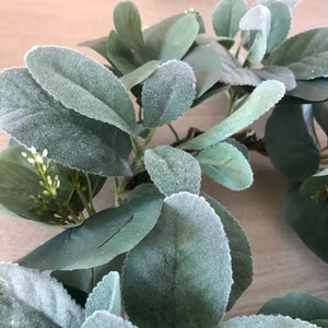 Eucalyptus Lambs Ear 14” Wreath NEW Home Seasonal Spring Summer or Wedding Decor Artificial Greenery