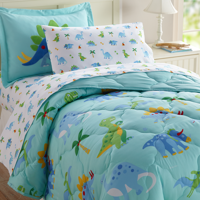 Dinosaur Land Microfiber Bed in a Bag Toddler Twin Full Bedding Comforter & Sheet Set