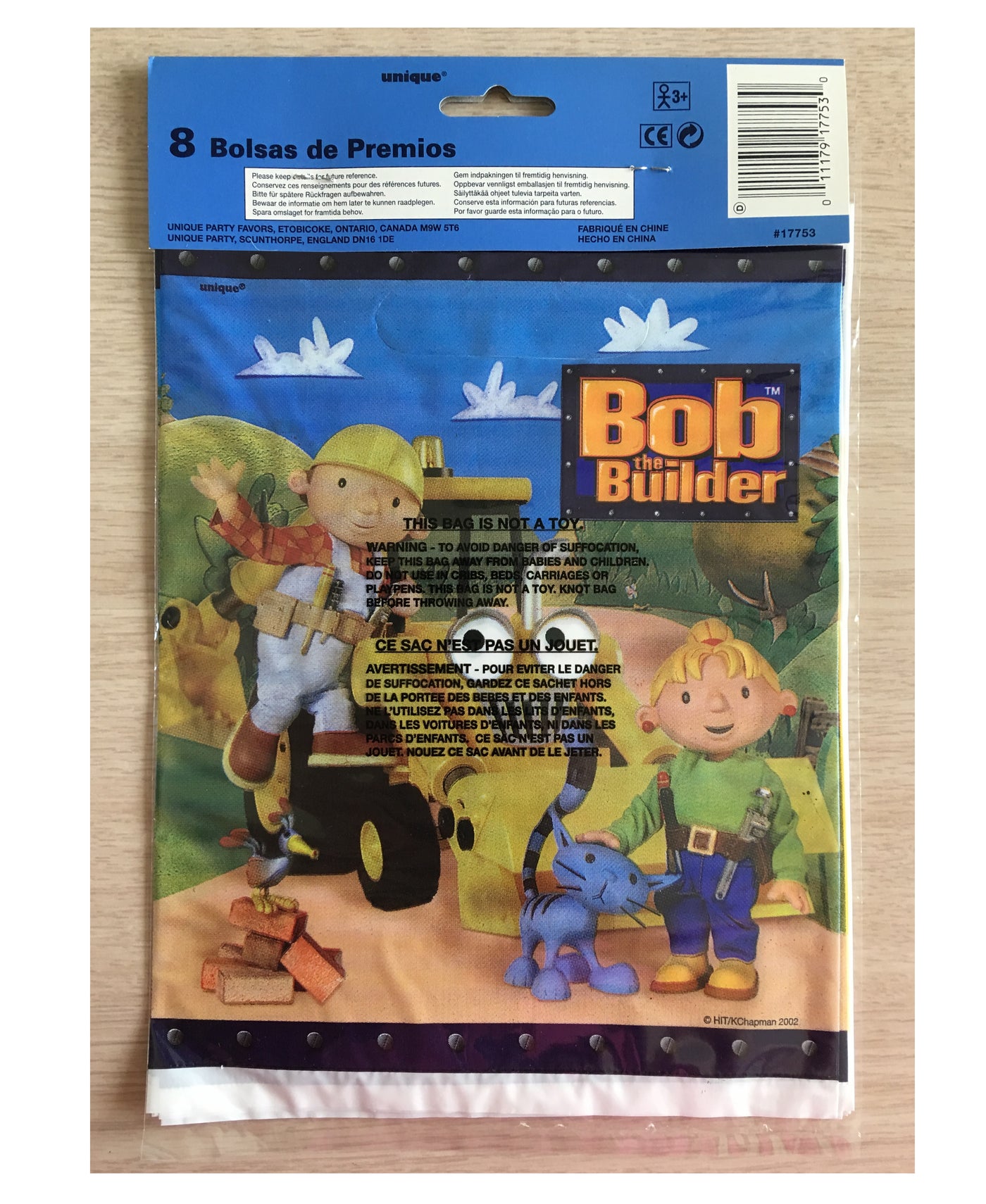 bob the builder mini backpack Classic Bob The Builder Wendy & Scoop Blue Party Loot Plastic Gift Bag – KidsRoomTreasures.com