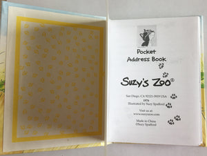 Suzy's Zoo Natasha Black White Cat Pocket Hardcover Mini Address Note Book 3" x 4" Suzy Spafford