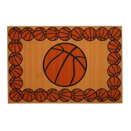 Basketball Sports Rug 19" x 29" or 39" x 58"