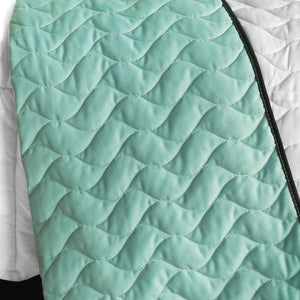 White Navy Green Geometric Pixel Teen Boy Bedding Full/Queen Quilt Set - Back
