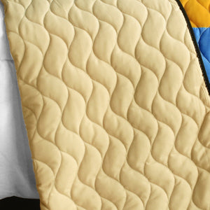 Black White Blue & Yellow Patchwork Teen Boy Bedding Full/Queen Geometric Quilt Set Modern Bespread
