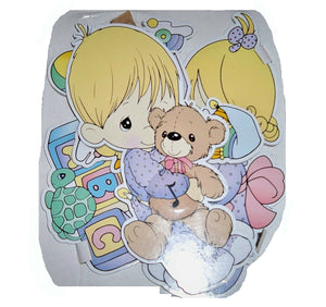 New Vintage Precious Moments Baby Nursery Wall Art 5-Piece Set Decor Decals Boy Girl with Toys 2001