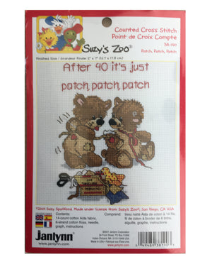 Suzy's Zoo Vintage Counted Cross Stitch Kit Two Brown Bears Patching 2001
