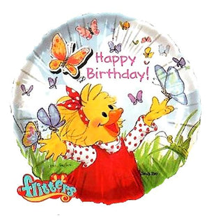 Suzy's Zoo Suzy's Butterflies Happy Birthday 20" Party Balloon with 2 Butterfly Flitters