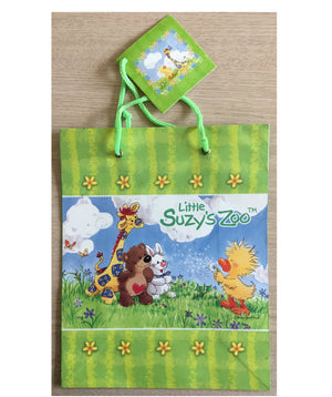 Little Suzy's Zoo Baby Animals Witzy's Wish Green Medium Gift Tote Paper Bag with Tag Baby Shower Party