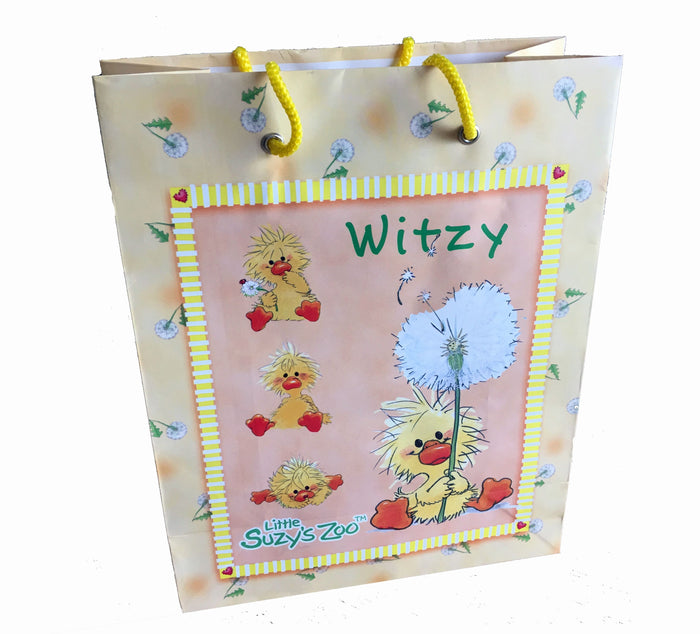 Little Suzy's Zoo Yellow Baby Witzy Duck Medium Gift Tote Paper Bag with Tag Baby Shower / New Baby