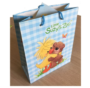 Little Suzy's Zoo Baby Witzy Duck & Boof Bear Blue Medium Gift Tote Paper Bag with Tag Baby Shower / New Baby