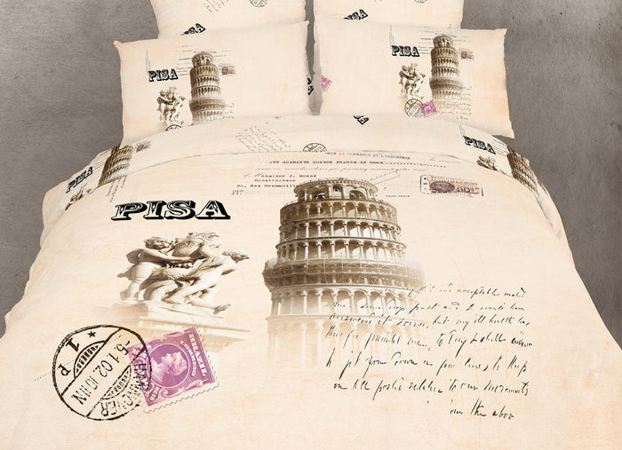 Luxury Cotton World Cities Tower of Pisa Italy Travel Bedding Twin Queen King Duvet Cover Set Novelty Designer Ensemble