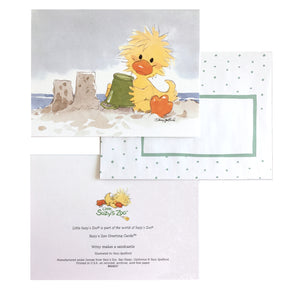 Little Suzy's Zoo Baby Duck Witzy's Beach Sandcastles Memo Note Greeting Card with Envelope