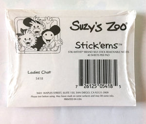 Suzy's Zoo Stick'ems Mini Memo Note Pad Self-Stick Removable Notes 40 Sheets - Snail Ladies