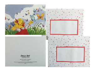 Suzy's Zoo Suzy & Butterflies Blank Memo Note Greeting Card with Envelope