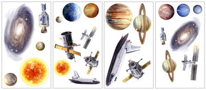 Outer Space Solar System Planets Removable Photo Wall Stickers Decals Mural for Kids