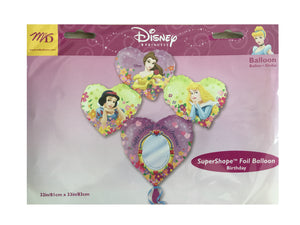 Disney Princesses 4-Heart Connext Birthday Super-Shape Jumbo 33" Party Balloon - Snow White, Belle, Aurora